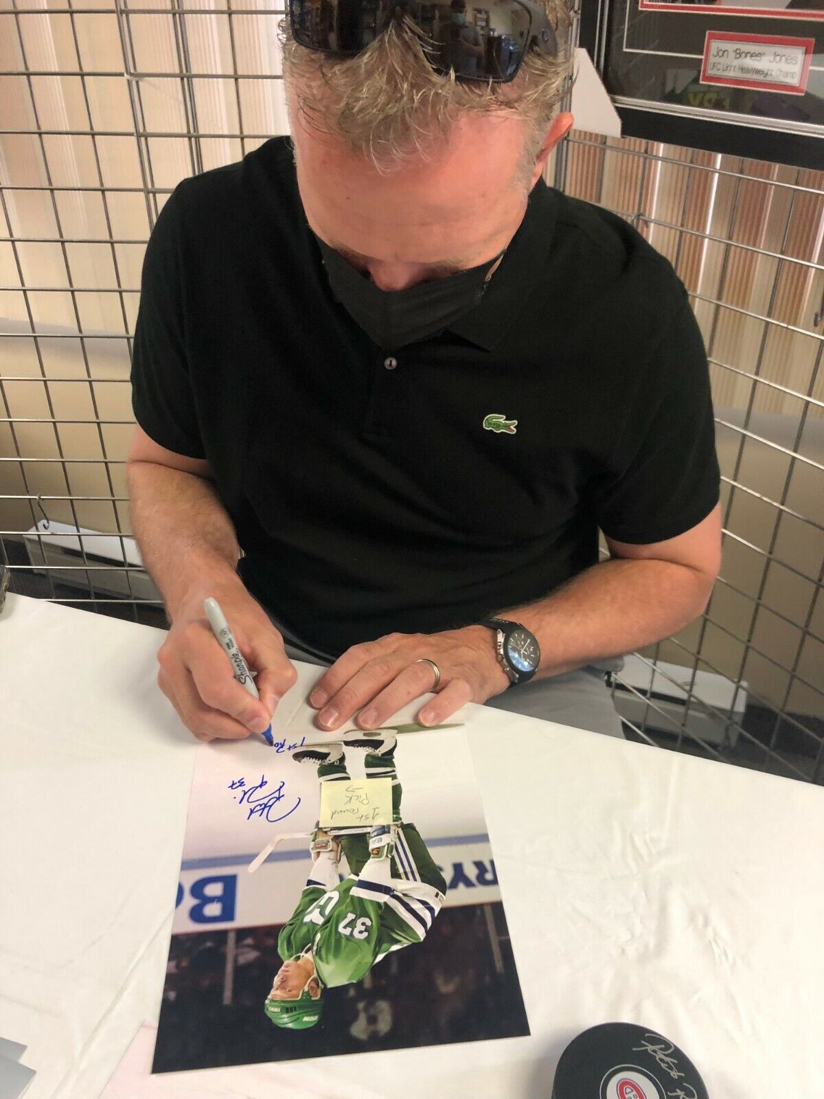 Auto. Hartford Whalers Patrick Poulin 8x10 #5 Inscribed 1st Round Pick w JSA