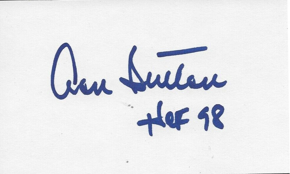 Autographed Hall of Famer Los Angeles Dodgers Don Sutton Signed 3x5 Index Card