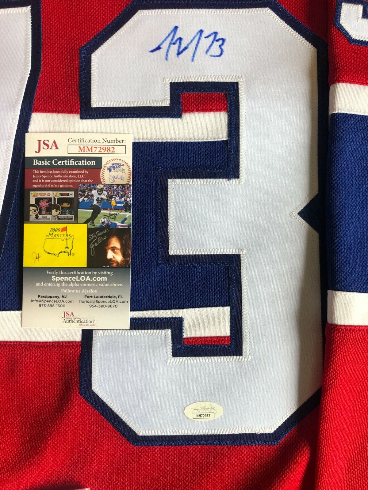 Auto. Réplique authentique du maillot Tyler Toffoli des Canadiens de Montréal d'Adidas avec JSA