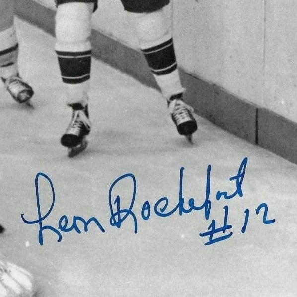 Photo autographiée de Leon Rochefort des Canucks de Vancouver 8x10