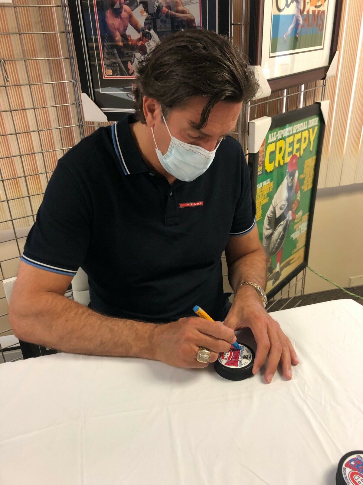Auto. Montreal Canadiens Patrice Brisebois 8x10 Photo with Inscription 93 Cup