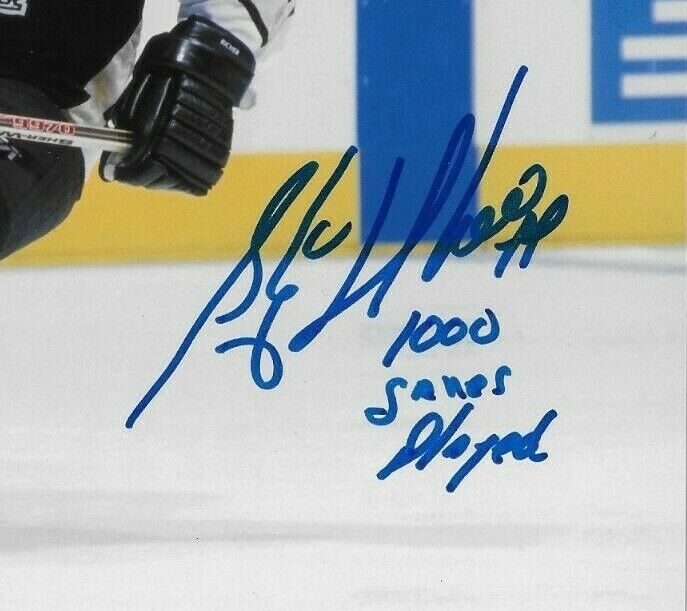 Auto. Pittsburgh Penguins Stephane Richer 8x10 Photo #7 with 1000 Games Played