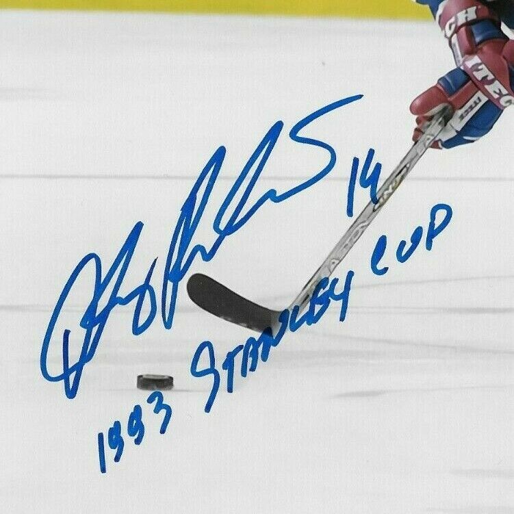 Auto. Montreal Canadiens Oleg Petrov 8x10 Photo #2 w Inscription 93 Stanley Cup