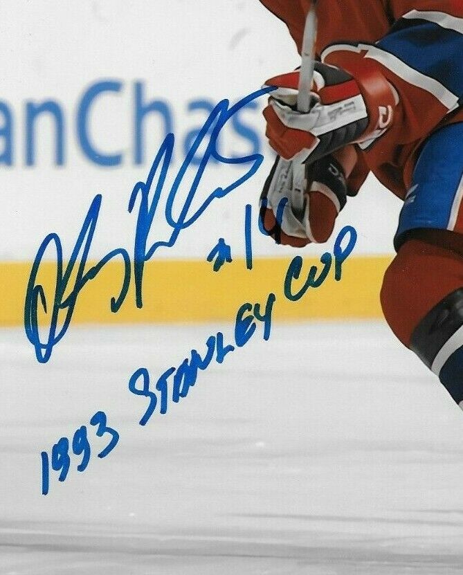 Auto. Montreal Canadiens Oleg Petrov 8x10 Photo with Inscription 93 Stanley Cup