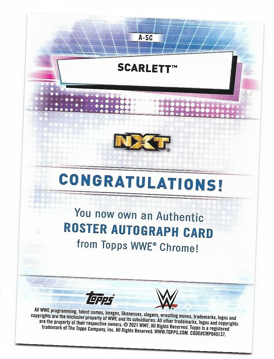 2021 Topps Chrome WWE Orange Refractor Scarlett AUTO 25/25 card