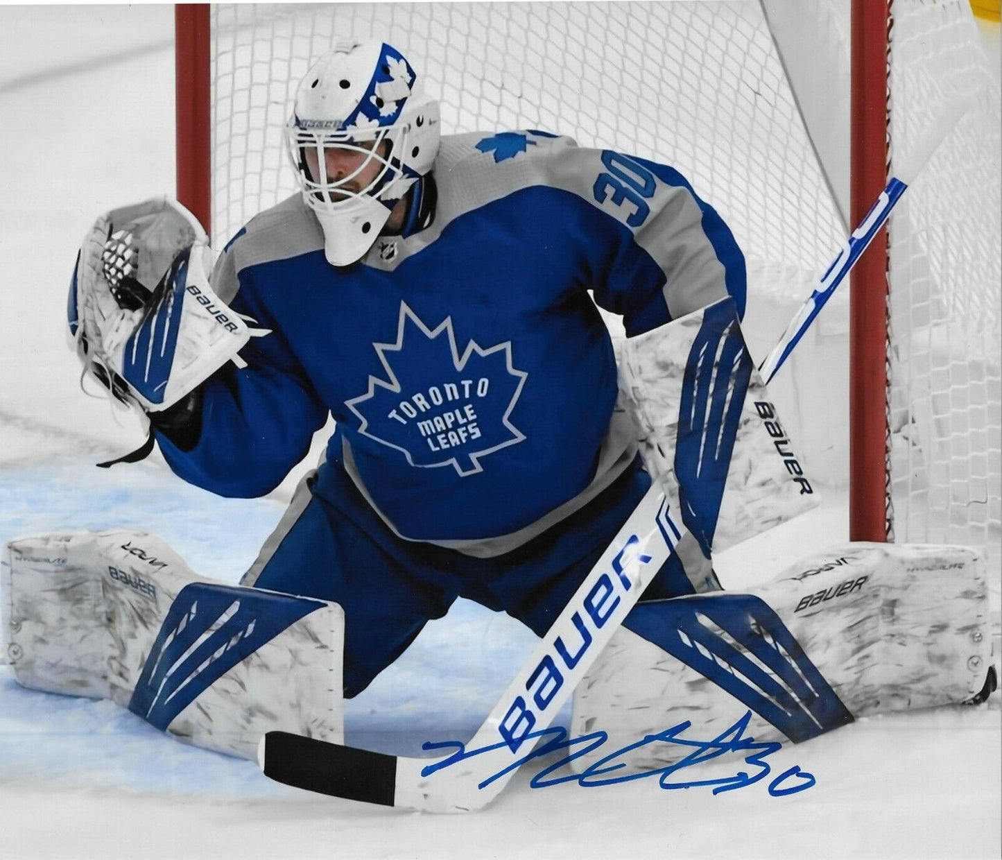 Auto. Toronto Maple Leafs Michael Hutchinson 8x10 Photo #3 AHL Marlies Original