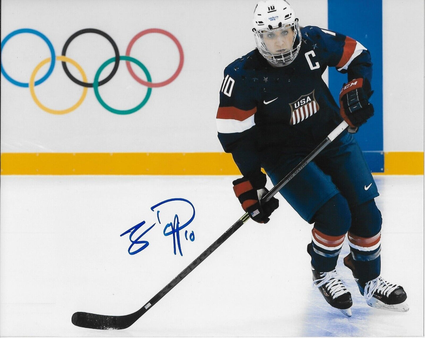 Photo originale autographiée de Meghan Duggan, équipe américaine de hockey féminin, Jeux olympiques, 8x10