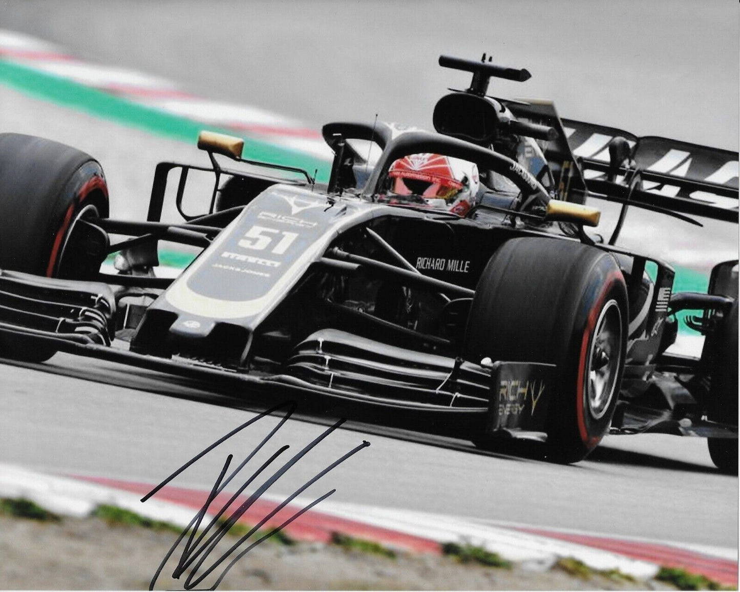 Photo 8x10 autographiée de Pietro Fittipaldi de Formule 1 Haas Racing 2022 Original