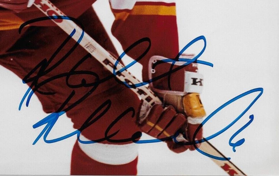 Photo autographiée 8x10 originale de Robert Reichel des Flames de Calgary