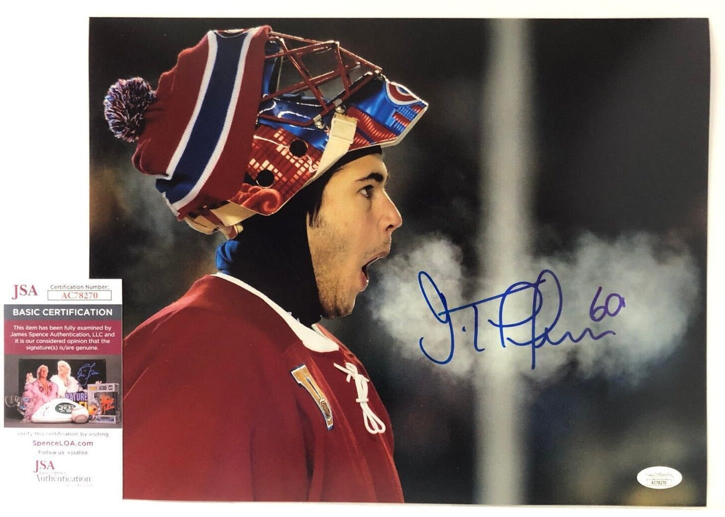 Auto. Montreal Canadiens Jose Theodore 2003 Heritage Classic 11x14 Photo w JSA