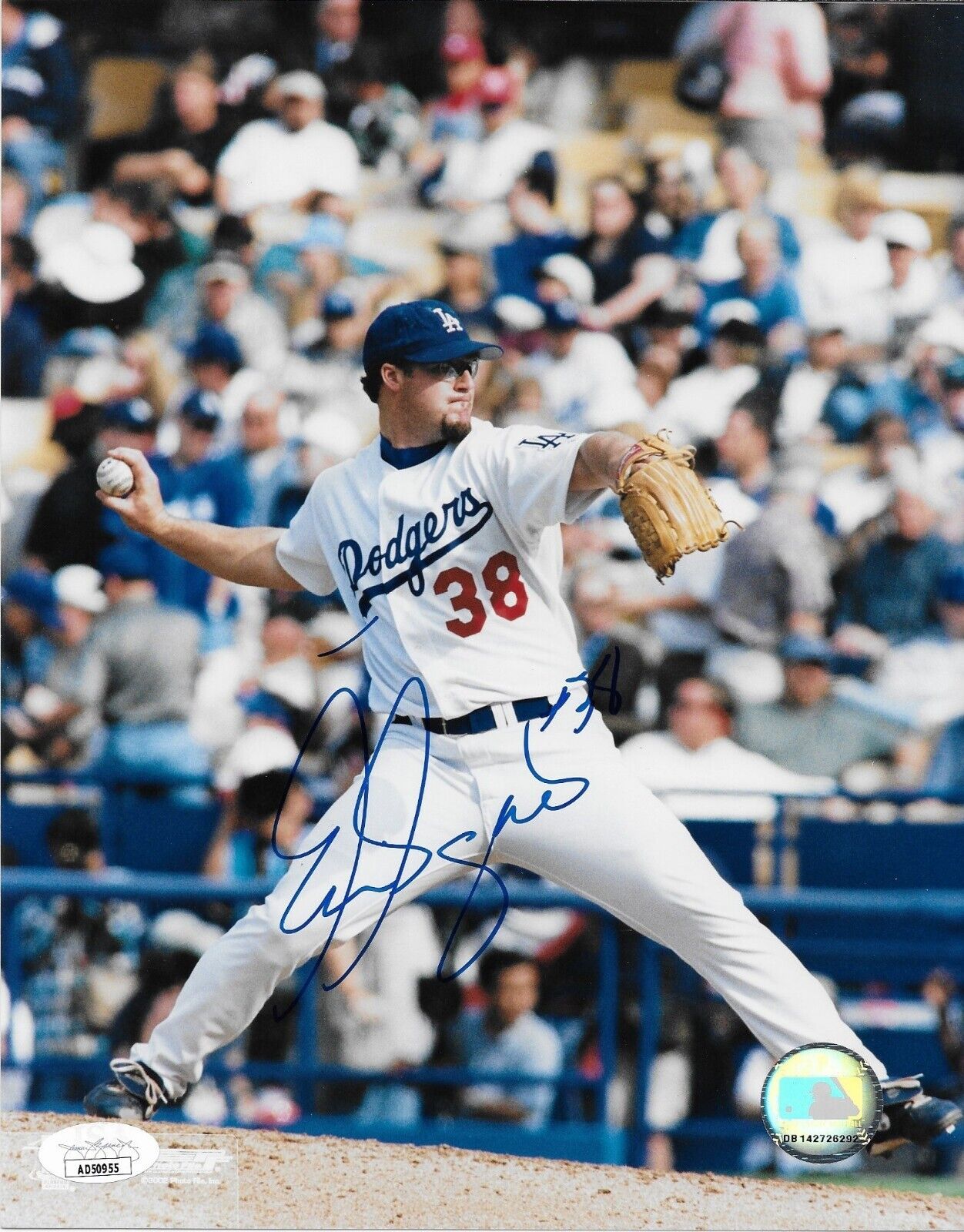 Auto. Los Angeles Dodgers Eric Gagne 8x10 Photo Original with JSA Authentication