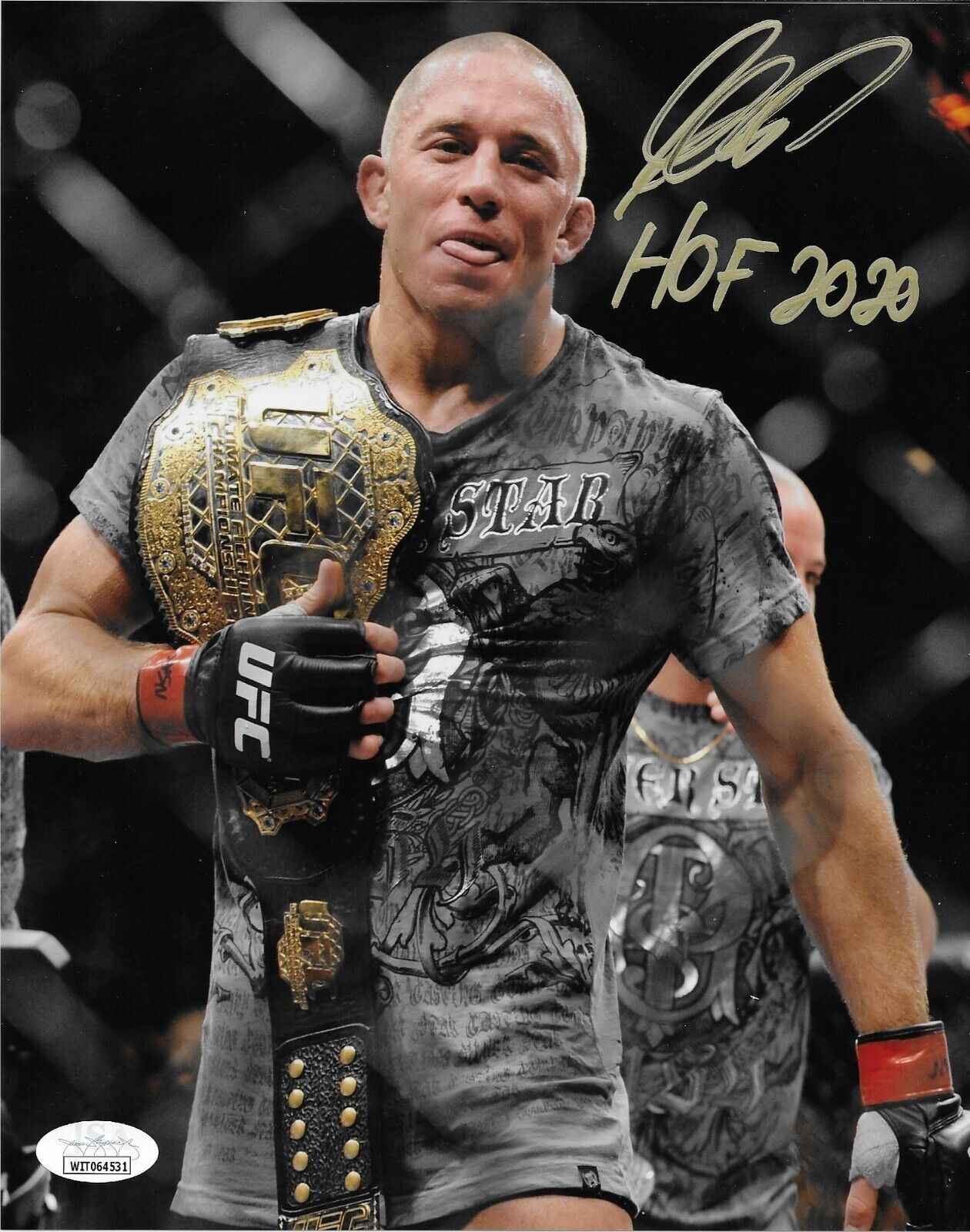 Autographed UFC Hall of Famer Georges St Pierre 8x10 Photo #8 Original with JSA