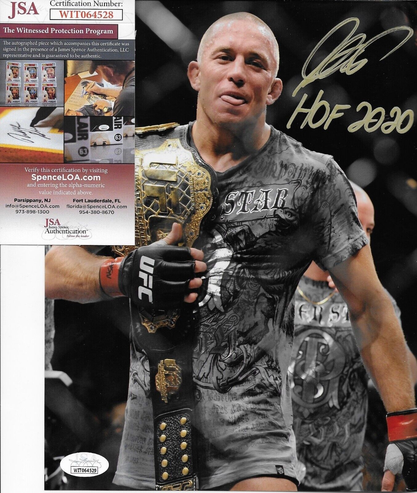 Autographed UFC Hall of Famer Georges St Pierre 8x10 Photo #10 Original with JSA