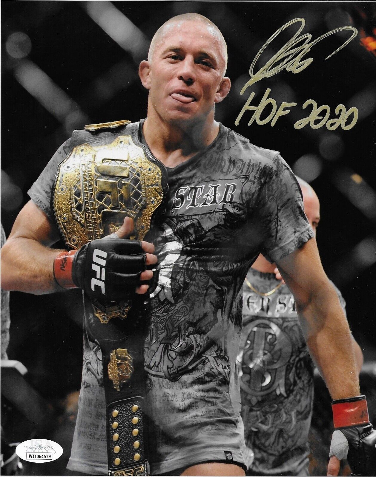 Autographed UFC Hall of Famer Georges St Pierre 8x10 Photo #10 Original with JSA