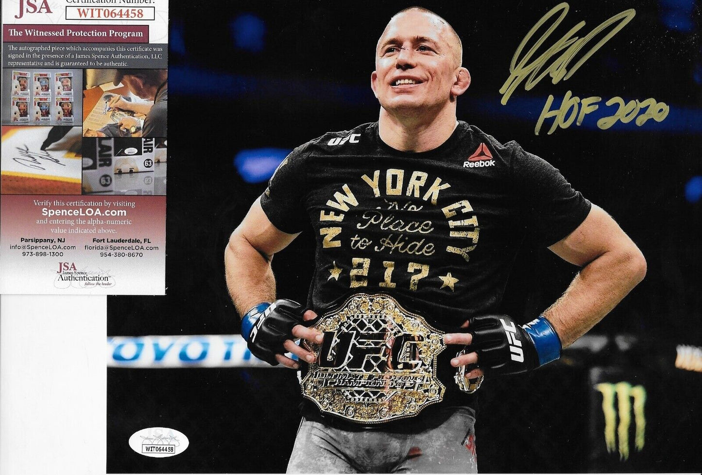 Autographed UFC Hall of Famer Georges St Pierre 8x10 Photo #13 Original with JSA