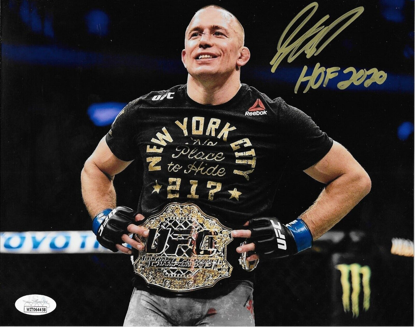 Autographed UFC Hall of Famer Georges St Pierre 8x10 Photo #13 Original with JSA