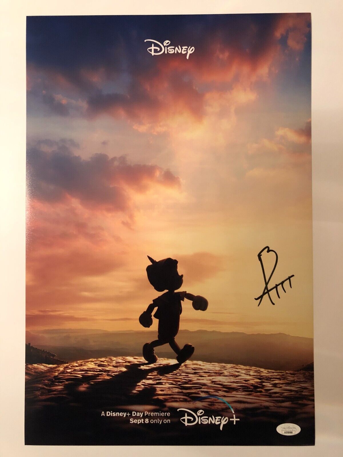 Autographed Pinocchio 12x18 photo signed by Benjamin Evan Ainsworth JSA cert