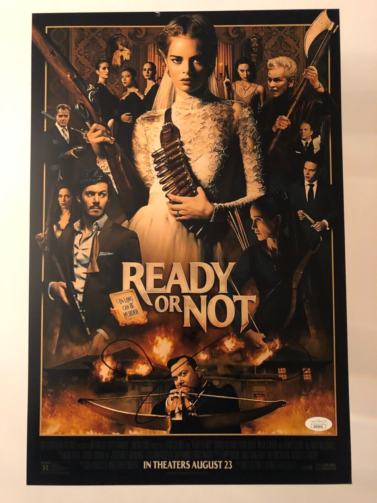 Photo autographiée Ready or Not 12x18 signée par Samara Weaving JSA cert