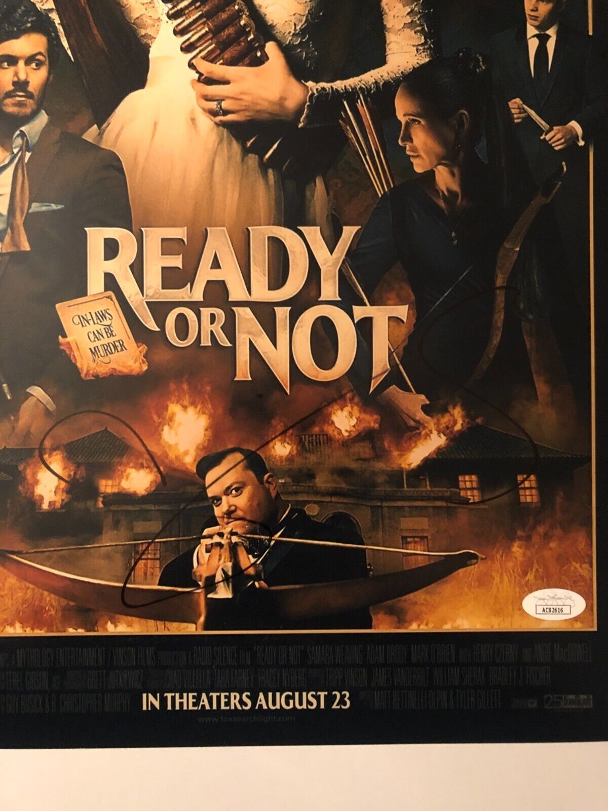 Photo autographiée Ready or Not 12x18 signée par Samara Weaving JSA cert