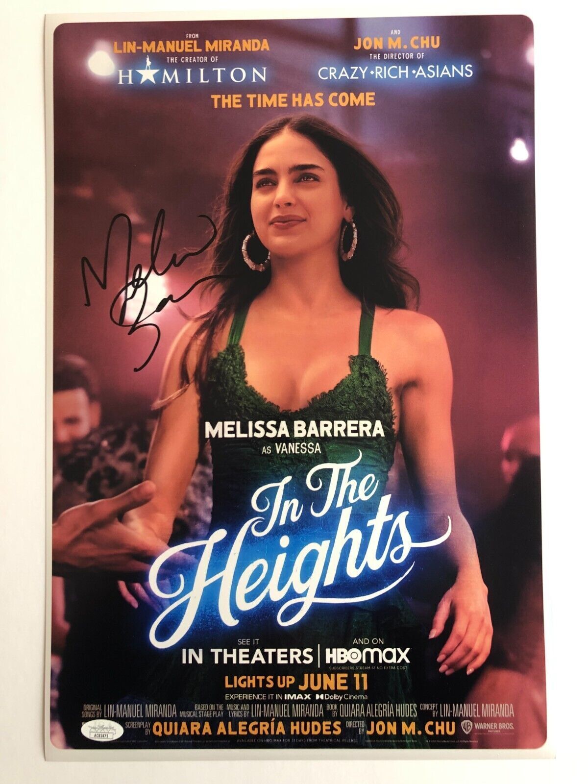 Autographed In the Heights 12x18 photo signed by Melissa Barrera JSA