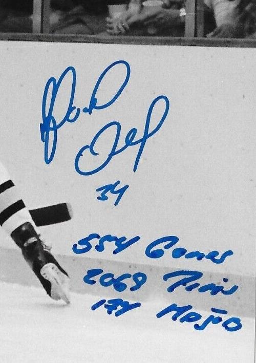Autographed Quebec Nordiques Gord Donnelly 8x10 Photo Original with Inscriptions