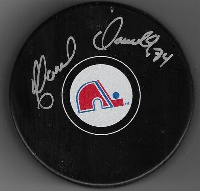Rondelle de hockey autographiée par Gord Donnelly des Nordiques de Québec