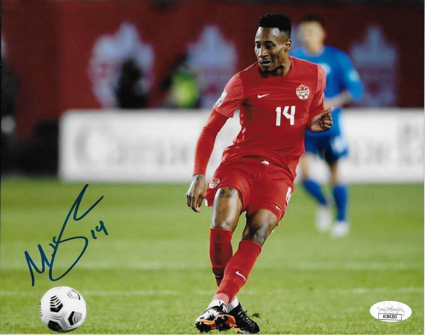 Autographed Mark-Anthony Kaye Team Canada Soccer 8x10 Photo 4 JSA Authentication