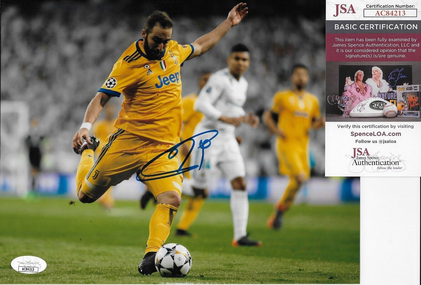 Autographed Gonzalo Higuain Juventus Soccer 8x10 Photo 2 with JSA Authentication