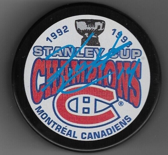 Autographed Montreal Canadiens Kevin Haller 92-93 Stanley Cup Champions Puck