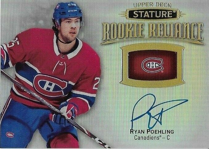 Carte autographiée de la recrue Reliance de Ryan Poehling de la Stature Upper Deck 2019-20