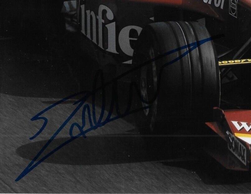 Photo 8x10 signée par le pilote de Formule 1 Jacques Villeneuve #4 Original