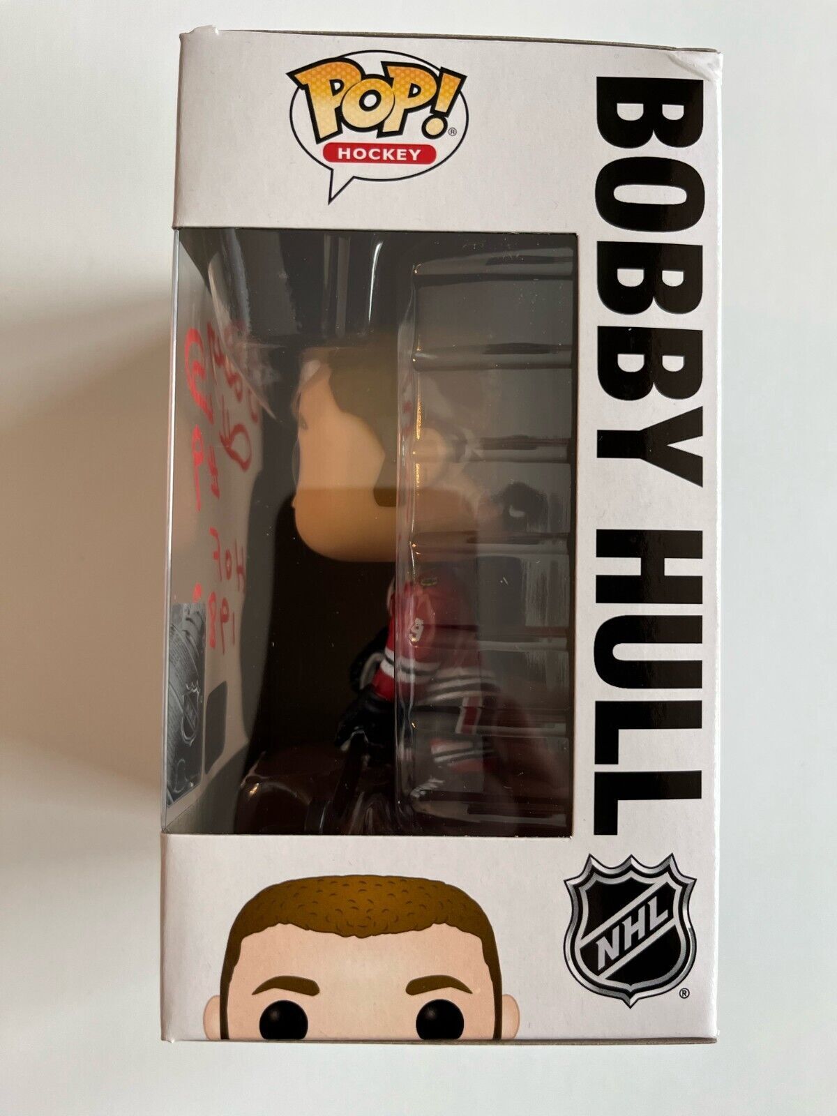 Autographed Chicago Blackhawks Signed Bobby Hull Funko pop w/inscription COA