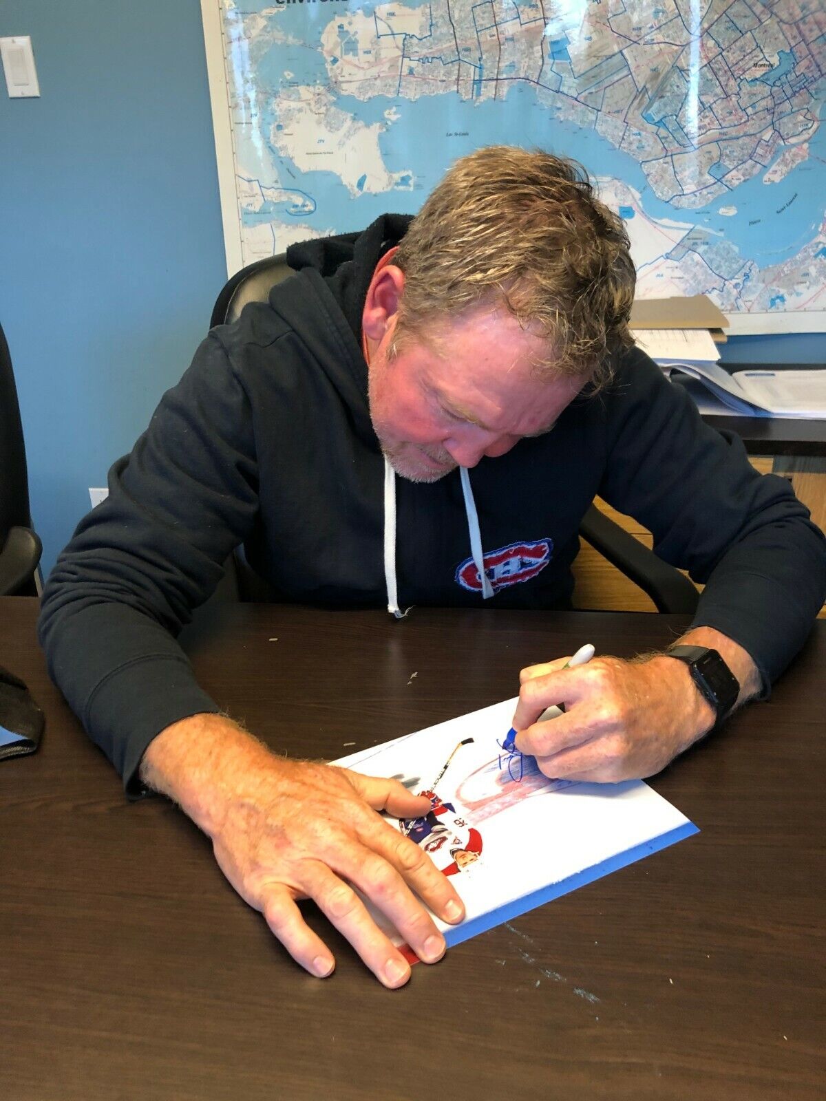 Photo autographiée #2 de Gary Leeman des Canadiens de Montréal 8x10 avec l'inscription 93 Cup