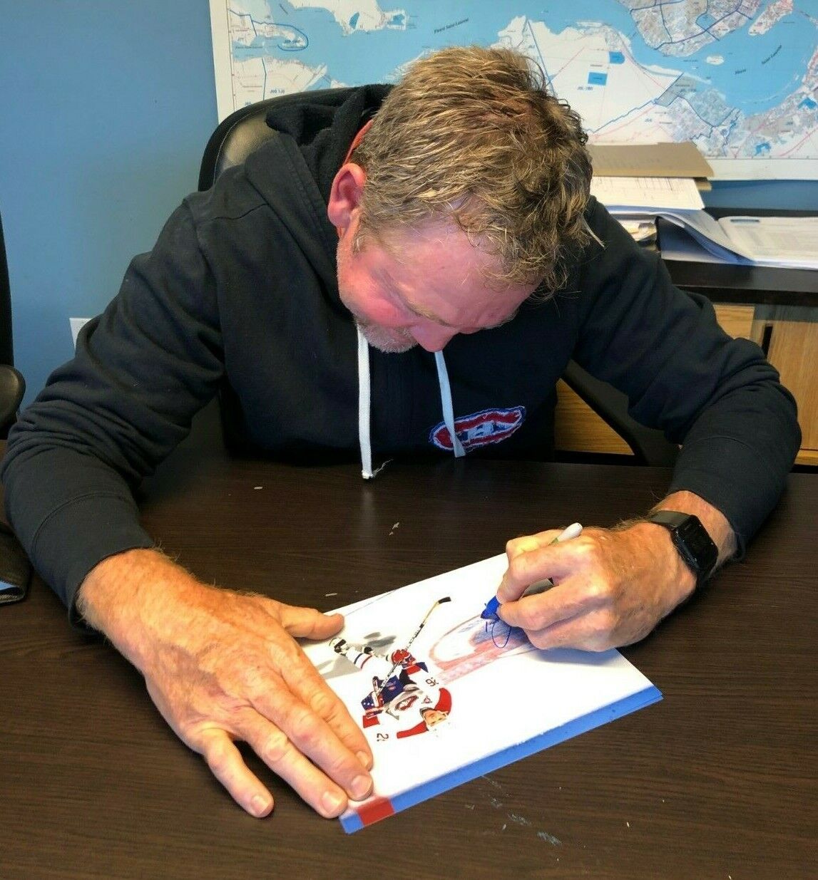 Photo autographiée #2 de Gary Leeman des Canadiens de Montréal 8x10 avec l'inscription 93 Cup
