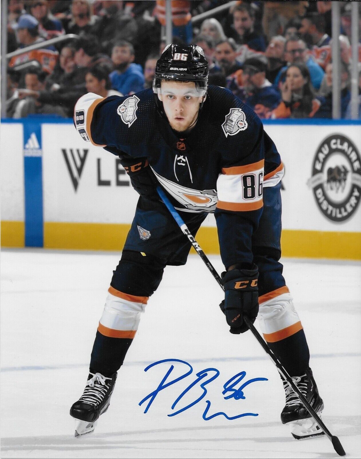 Autographed Edmonton Oilers Philip Broberg 8x10 Photo #2 Original
