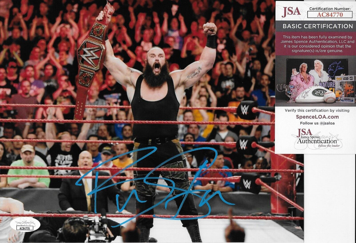 Autographed Wrestling Braun Strowman WWE 8x10 Photo #3 w JSA Authentication