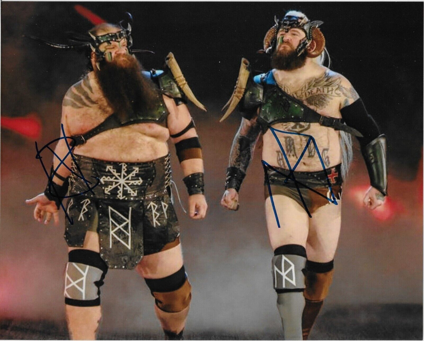 Autographed Wrestling Viking Raiders Erik & Ivar Signed WWE 8x10 Ph. #7 Original