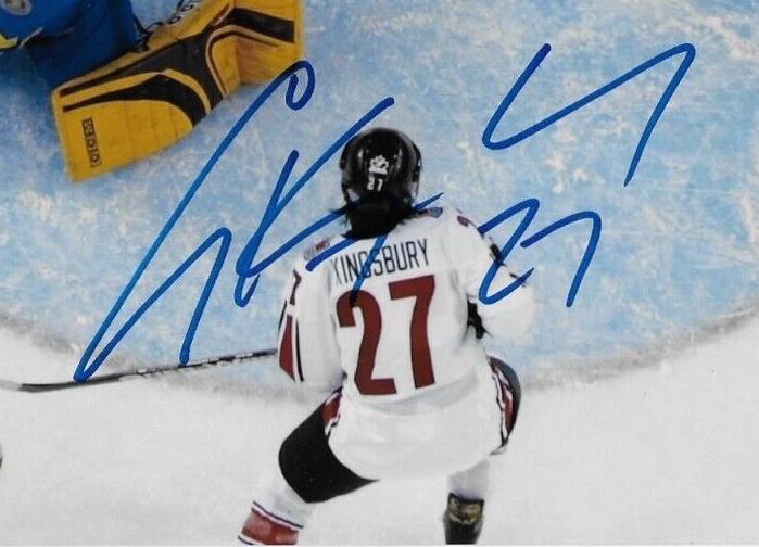 Autographed Gina Kingsbury Team Canada Womens Hockey Olympics 8x10 Ph. Original