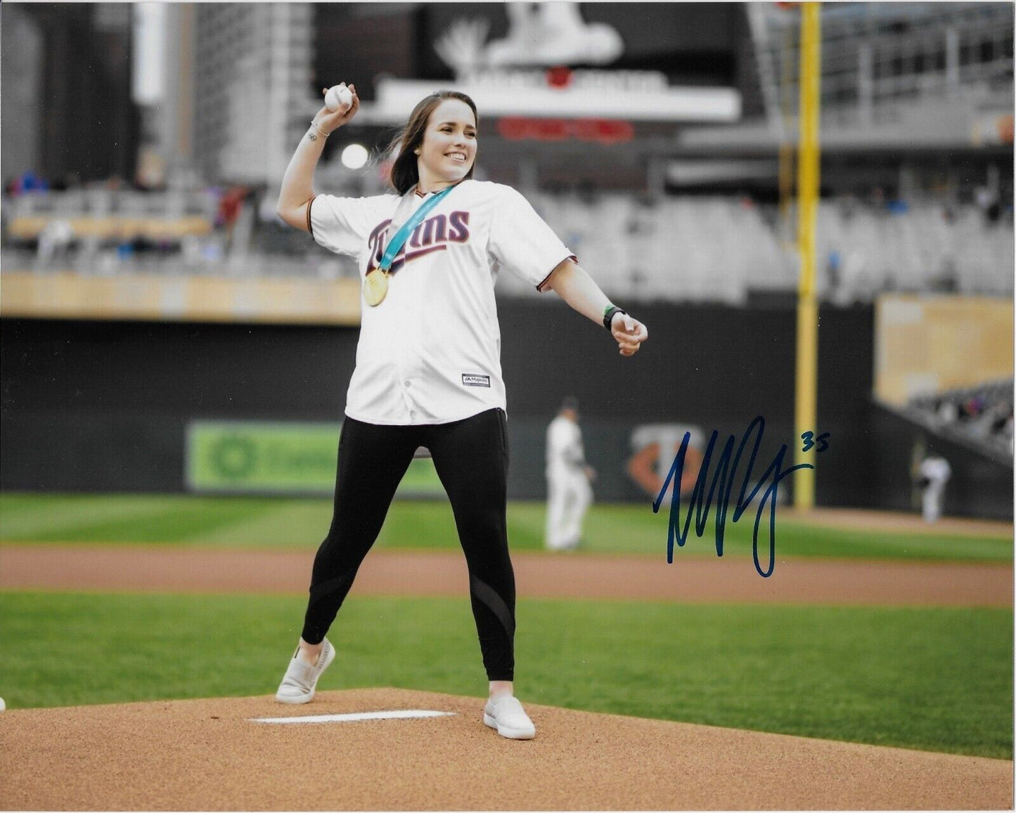 Photo originale signée Maddie Rooney de l'équipe américaine de hockey féminin aux Jeux olympiques 8x10 #1