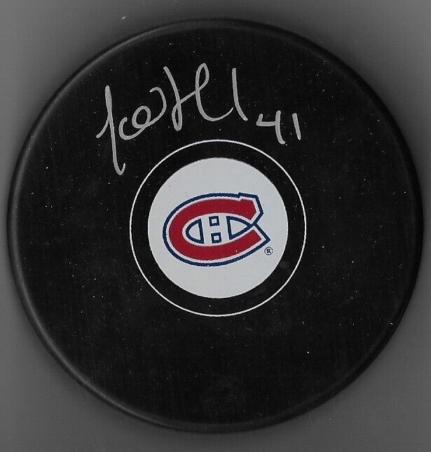 Autographed Montreal Canadiens Jocelyn Thibault Hockey Puck Original
