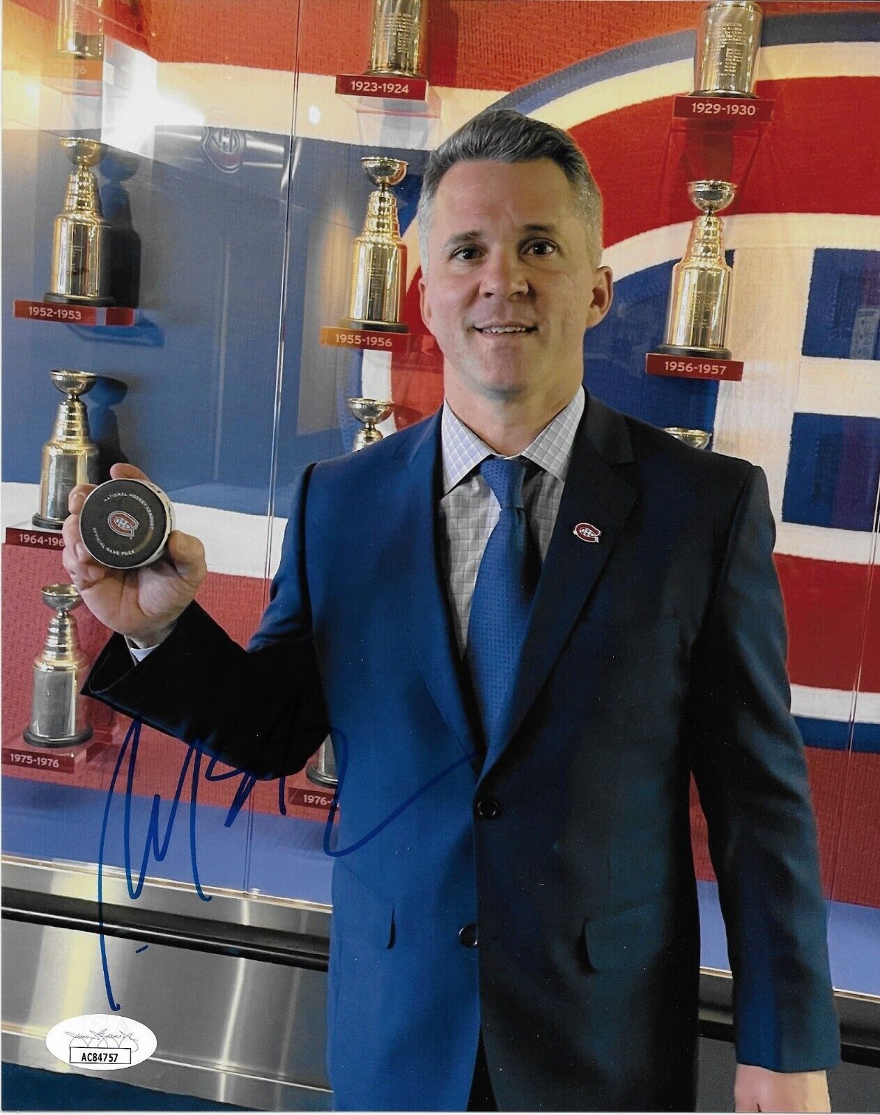 Auto. Montreal Canadiens Coach Martin St. Louis 8x10 Photo #2 JSA Authentication