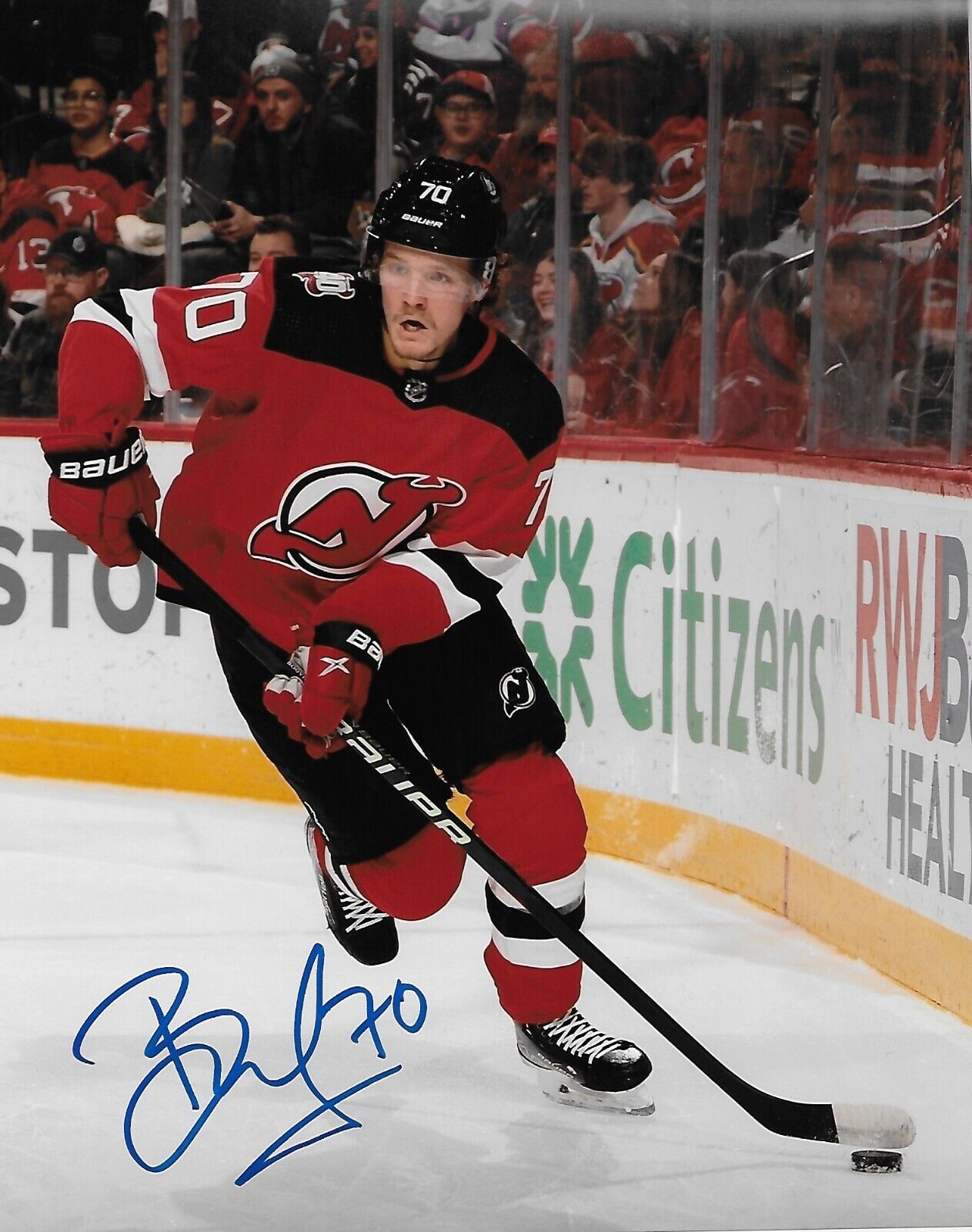 Photo originale autographiée de Jesper Boqvist des Devils du New Jersey 8x10