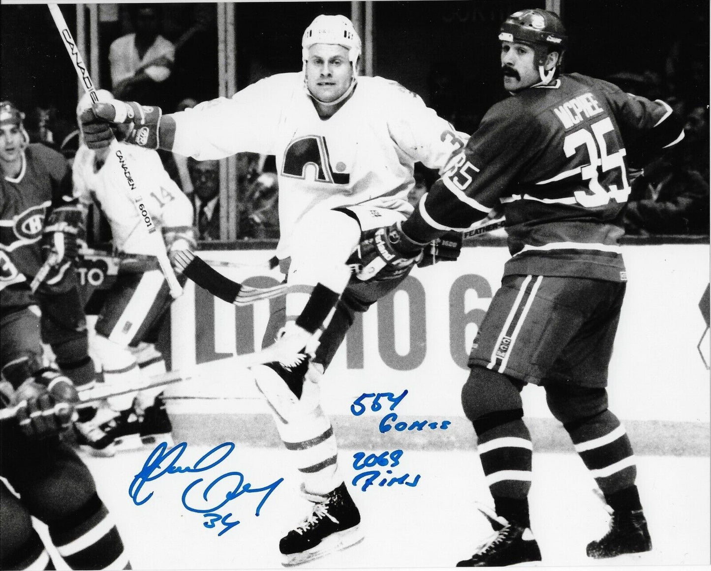 Autographed Quebec Nordiques Gord Donnelly 8x10 Photo #2 Original w Inscriptions
