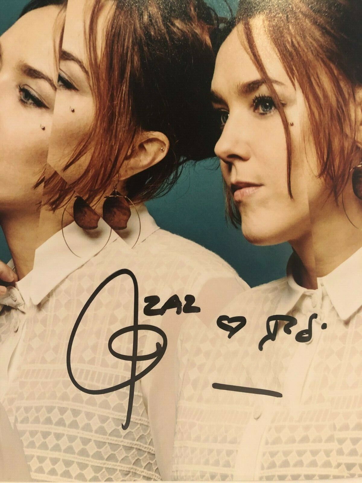 Autographed Zaz Isabelle Geffroy 12x12 PHOTO #1 Effet Miroir Original