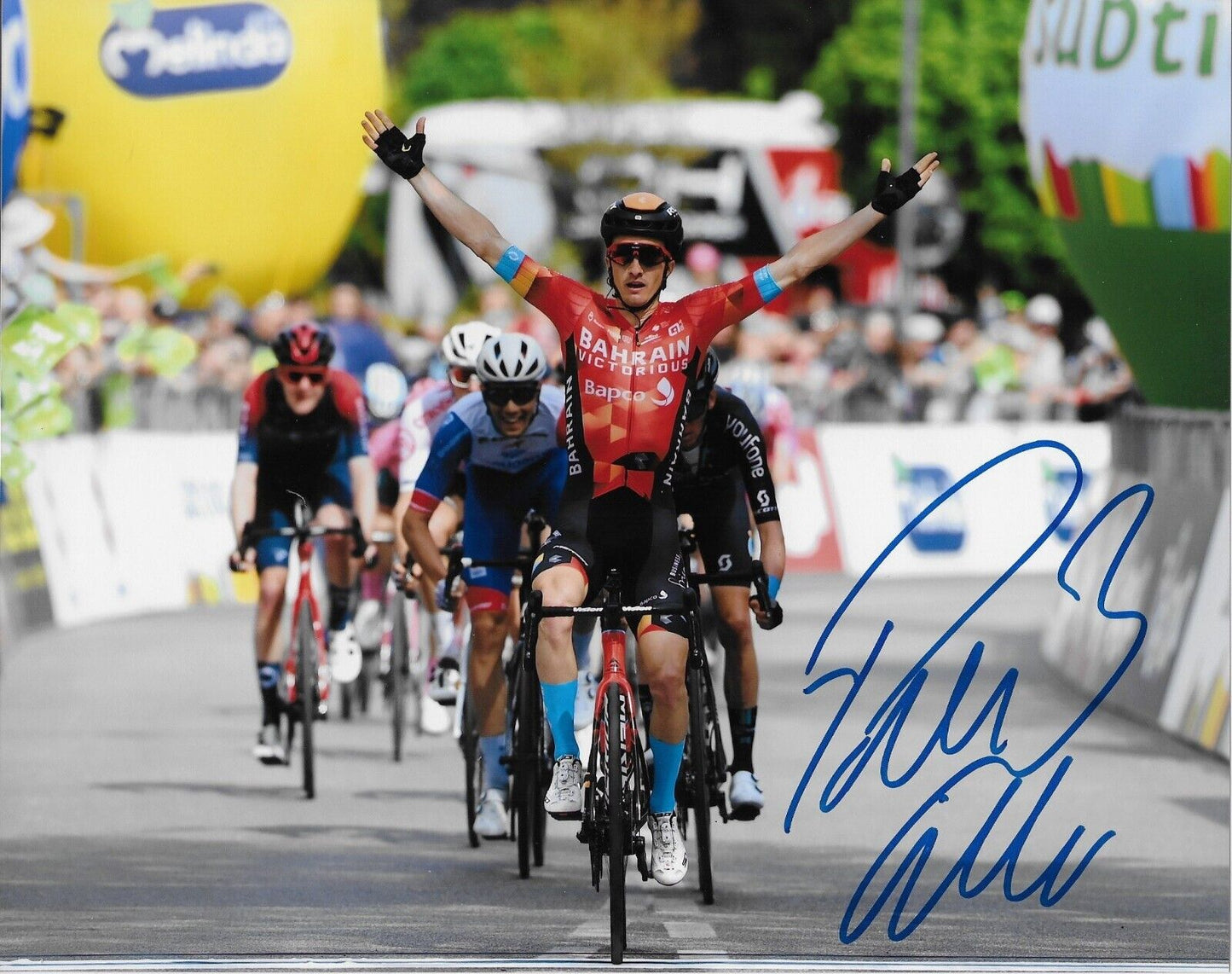 Autographed Cycling Pello Bilbao Team Bahrain Victorious 8x10 Photo #3 Original