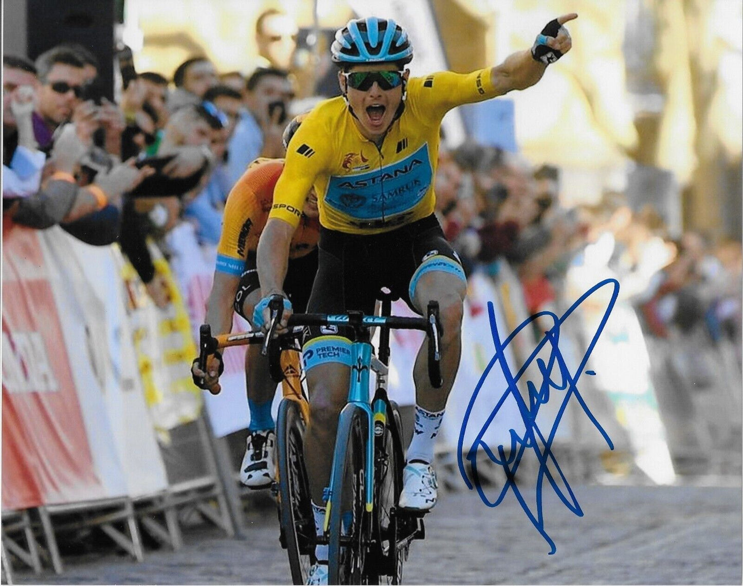 Cyclisme dédicacé Jakob Fuglsang UCI Astana Qazaqstan 8x10 Photo #7 Original