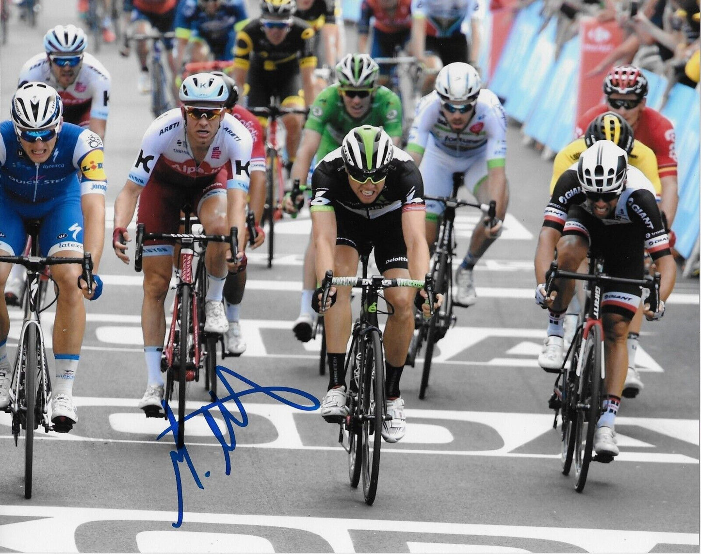 Photo 8x10 autographiée du cycliste Michael Matthews UCI Team Jayco-AlUla n°5 originale