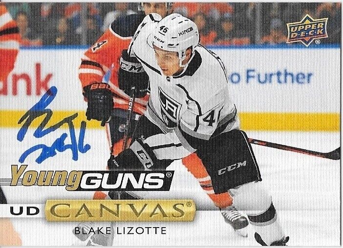 Autographed 2019-20 UD Los Angeles Kings Young Guns Canvas Blake Lizotte Card