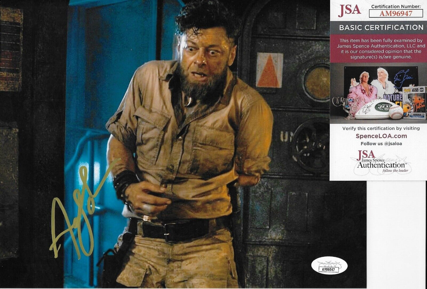 Photo 8x10 autographiée par Andy Serkis #9 Black Panther avec authentification JSA