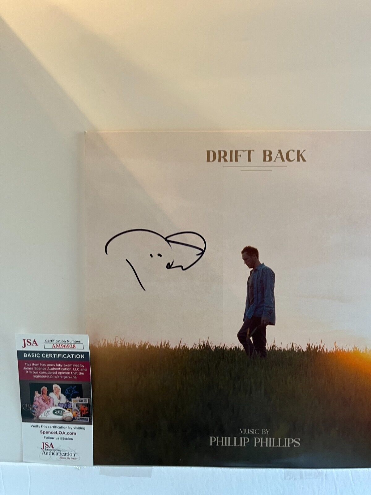 Autographed Drift Back LP signed by Phillip Phillips Vinyl JSA certified